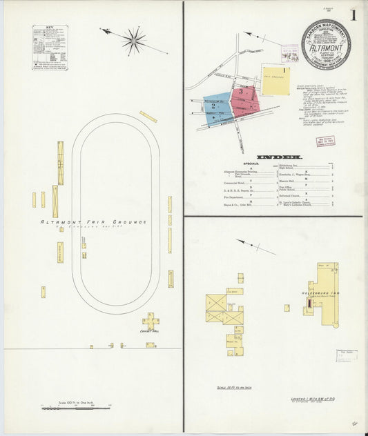 Sanborn Fire Insurance Map from Altamont, Albany County, New York (1909), Sheet #0001 - Historic Sanborn Fire Insurance Map Print, vintage old map wall art, antique decor, genealogy gift, New York New York map