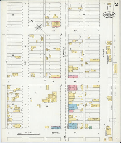 Sanborn Fire Insurance Map from Washburn, Bayfield County, Wisconsin (1904), Sheet #0002 - Historic Sanborn Fire Insurance Map Print, vintage old map wall art, antique decor, genealogy gift, Wisconsin Wisconsin map
