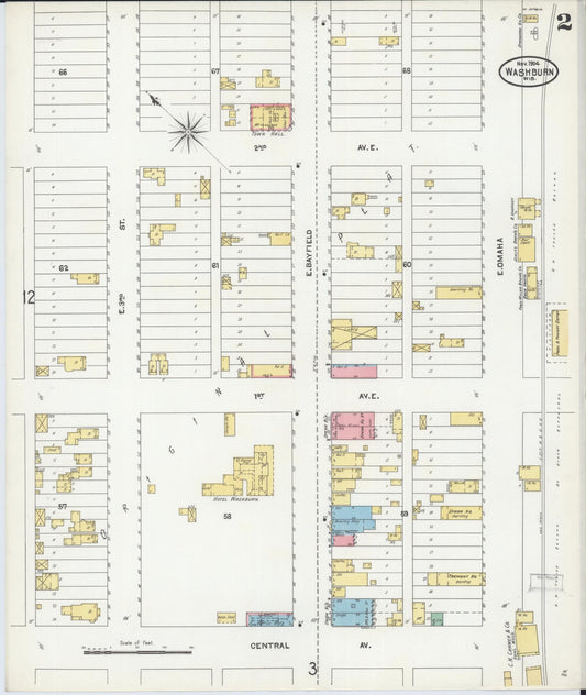 Sanborn Fire Insurance Map from Washburn, Bayfield County, Wisconsin (1904), Sheet #0002 - Historic Sanborn Fire Insurance Map Print, vintage old map wall art, antique decor, genealogy gift, Wisconsin Wisconsin map