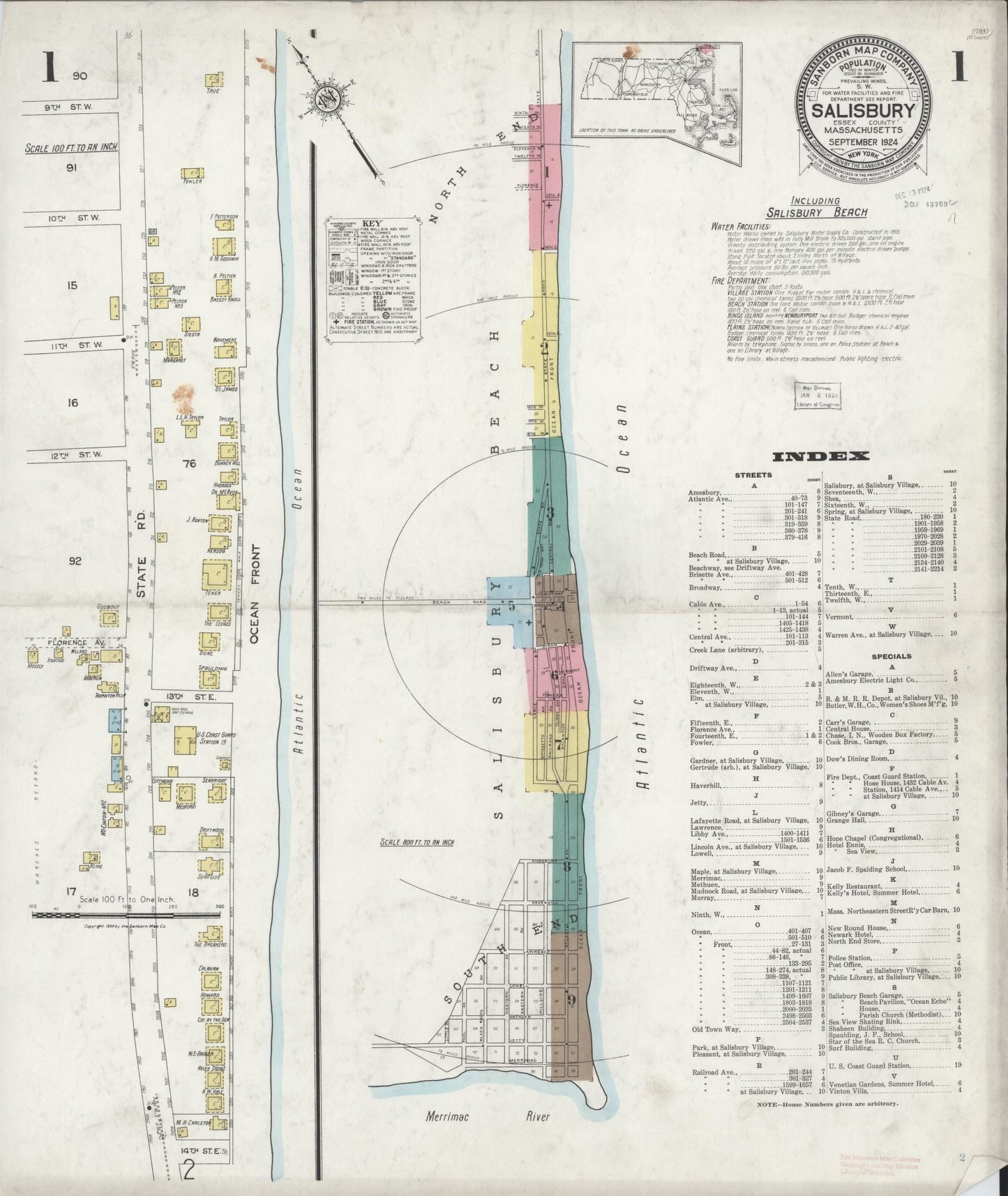 Sanborn Fire Insurance Map from Salisbury, Essex County, Massachusetts (1919), Sheet #0007 - Complete Map Set gallery image, historic Sanborn map, vintage wall art, Massachusetts Massachusetts