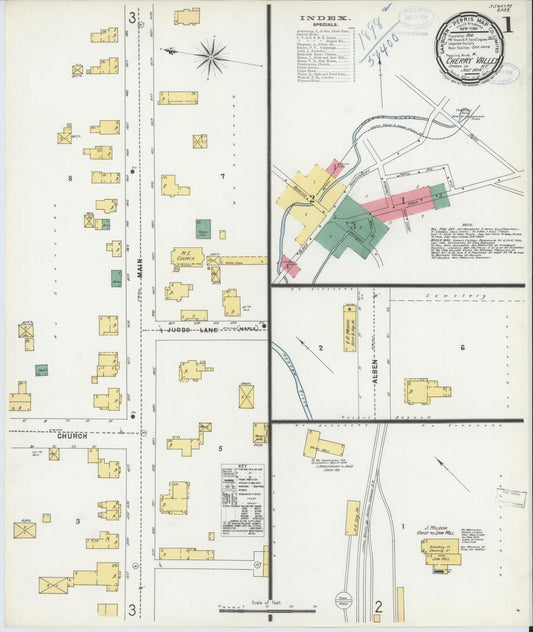 Sanborn Fire Insurance Map from Cherry Valley, Otsego County, New York. (1898) – Historic Sanborn Fire Insurance Map Print
