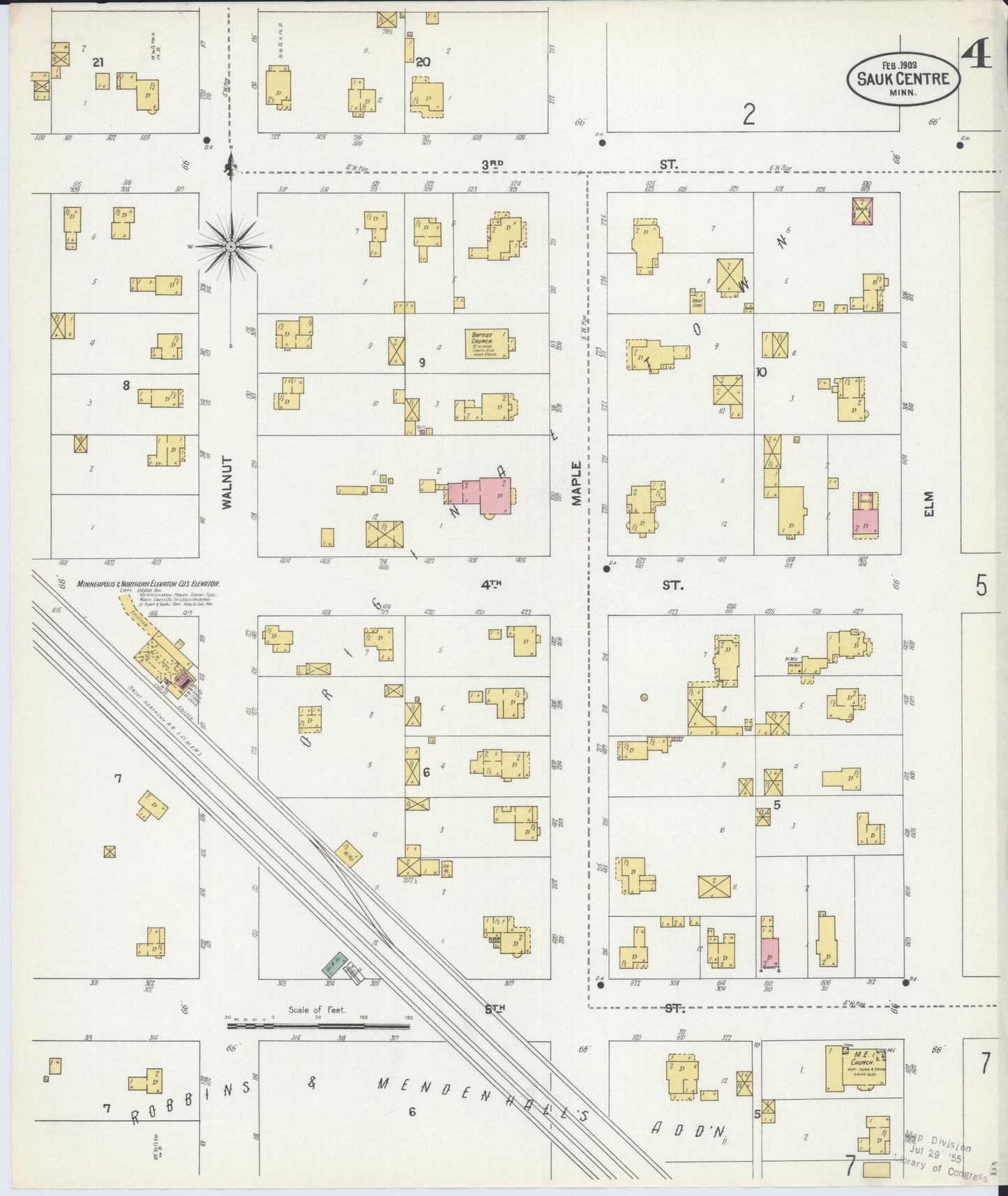 Sanborn Fire Insurance Map from Sauk Centre, Stearns County, Minnesota (1903), Sheet #0004 - Complete Map Set gallery image, historic Sanborn map, vintage wall art, Minnesota Minnesota