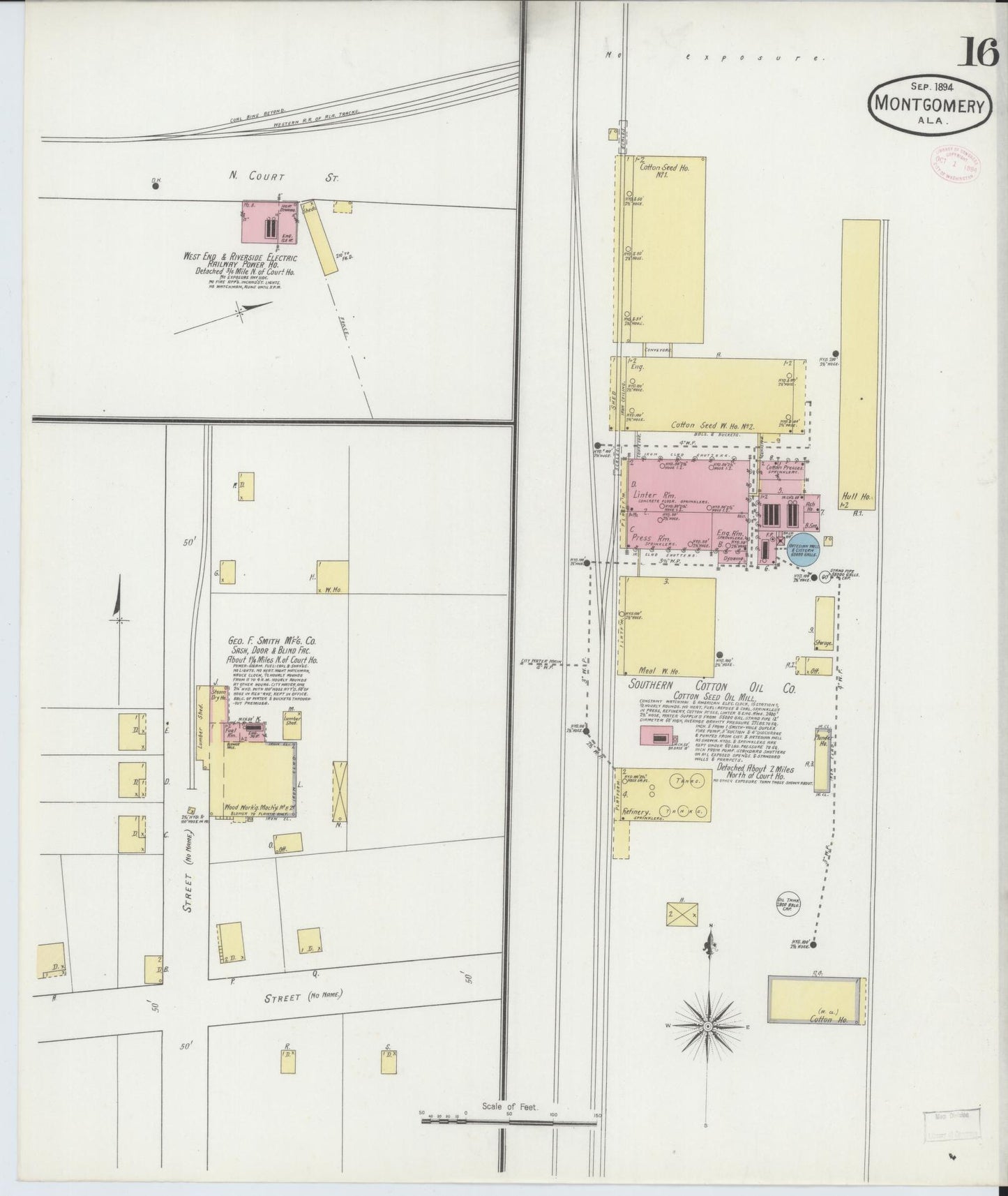 Sanborn Fire Insurance Map from Montgomery, Montgomery County, Alabama (1894), Sheet #0016 - Complete Map Set gallery image, historic Sanborn map, vintage wall art, Alabama Alabama