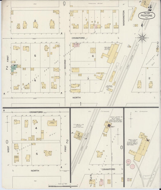 Sanborn Fire Insurance Map from Peotone, Will County, Illinois (1898), Sheet #0002 - Historic Sanborn Fire Insurance Map Print, vintage old map wall art, antique decor, genealogy gift, Illinois Illinois map