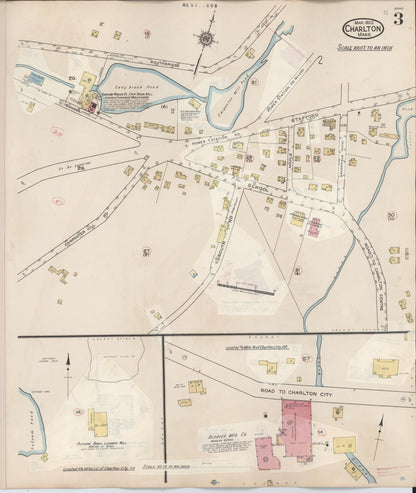 Sanborn Fire Insurance Map from Charlton, Worcester County, Massachusetts (1945), Sheet #0003 - Complete Map Set gallery image, historic Sanborn map, vintage wall art, Massachusetts Massachusetts