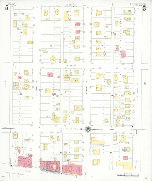 Sanborn Fire Insurance Map from Raymondville, Willacy County, Texas (1948), Sheet #0005 - Historic Sanborn Fire Insurance Map Print, vintage old map wall art, antique decor, genealogy gift, Texas Texas map