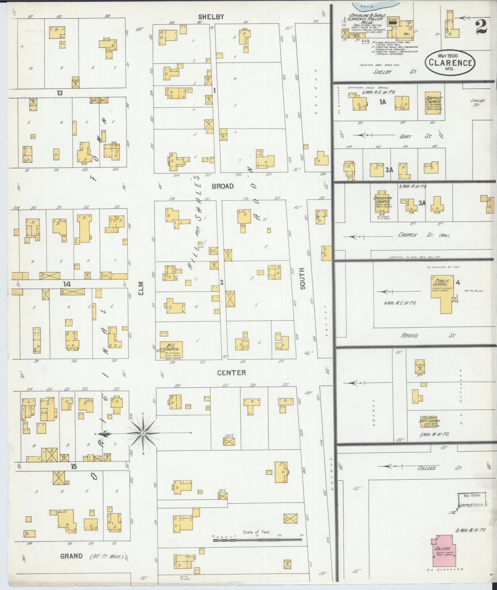 Sanborn Fire Insurance Map from Clarence, Shelby County, Missouri (1900), Sheet #0002 - Historic Sanborn Fire Insurance Map Print, vintage old map wall art, antique decor, genealogy gift, Missouri Missouri map