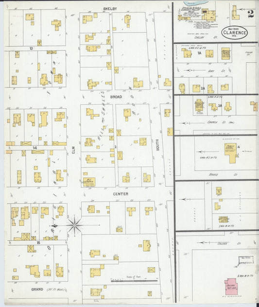 Sanborn Fire Insurance Map from Clarence, Shelby County, Missouri (1900), Sheet #0002 - Historic Sanborn Fire Insurance Map Print, vintage old map wall art, antique decor, genealogy gift, Missouri Missouri map