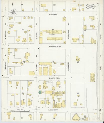 Sanborn Fire Insurance Map from Victoria, Victoria County, Texas (1907), Sheet #0007 - Complete Map Set gallery image, historic Sanborn map, vintage wall art, Texas Texas