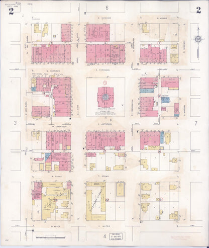 Sanborn Fire Insurance Map from Sullivan, Moultrie County, Illinois (1940), Sheet #0002 - Historic Sanborn Fire Insurance Map Print, vintage old map wall art, antique decor, genealogy gift, Illinois Illinois map