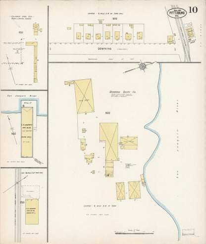 Sanborn Fire Insurance Map from Pittsburg, Contra Costa County, California (1911), Sheet #0010 - Complete Map Set gallery image, historic Sanborn map, vintage wall art, California California