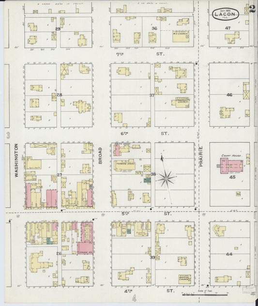 Sanborn Fire Insurance Map from Lacon, Marshall County, Illinois (1893), Sheet #0002 - Historic Sanborn Fire Insurance Map Print, vintage old map wall art, antique decor, genealogy gift, Illinois Illinois map