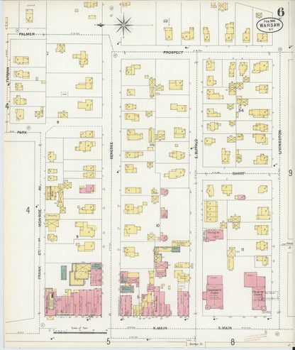 Sanborn Fire Insurance Map from Warsaw, Wyoming County, New York (1903), Sheet #0006 - Complete Map Set gallery image, historic Sanborn map, vintage wall art, Warsaw Wyoming
