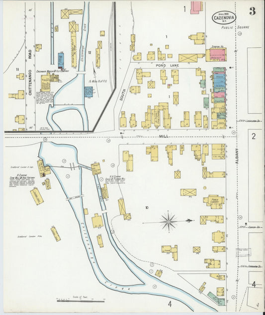 Sanborn Fire Insurance Map from Cazenovia, Madison County, New York (1900), Sheet #0003 - Historic Sanborn Fire Insurance Map Print, vintage old map wall art, antique decor, genealogy gift, New York New York map