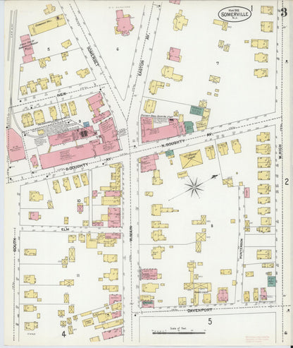 Sanborn Fire Insurance Map from Somerville, Somerset County, New Jersey (1902), Sheet #0003 - Complete Map Set gallery image, historic Sanborn map, vintage wall art, New Jersey New Jersey