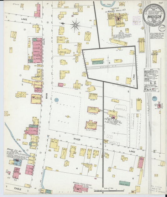 Sanborn Fire Insurance Map from Madison, Lake County, Ohio (1902), Sheet #0001 - Historic Sanborn Fire Insurance Map Print, vintage old map wall art, antique decor, genealogy gift, Ohio Ohio map