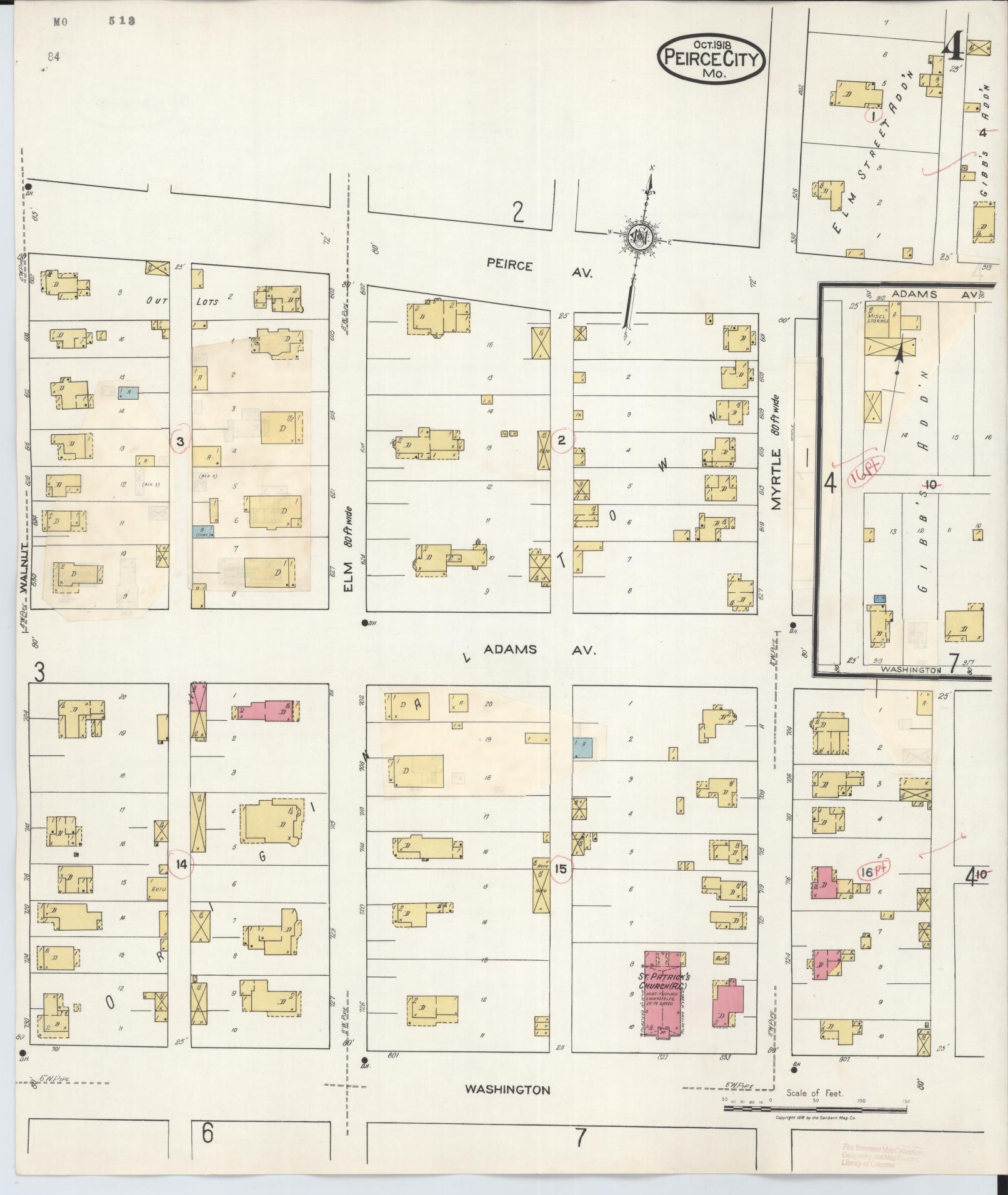 Sanborn Fire Insurance Map from Pierce City, Lawrence County, Missouri (1936), Sheet #0004 - Complete Map Set gallery image, historic Sanborn map, vintage wall art, Missouri Missouri