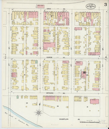 Sanborn Fire Insurance Map from Renovo, Clinton County, Pennsylvania (1897), Sheet #0003 - Complete Map Set gallery image, historic Sanborn map, vintage wall art, Pennsylvania Pennsylvania