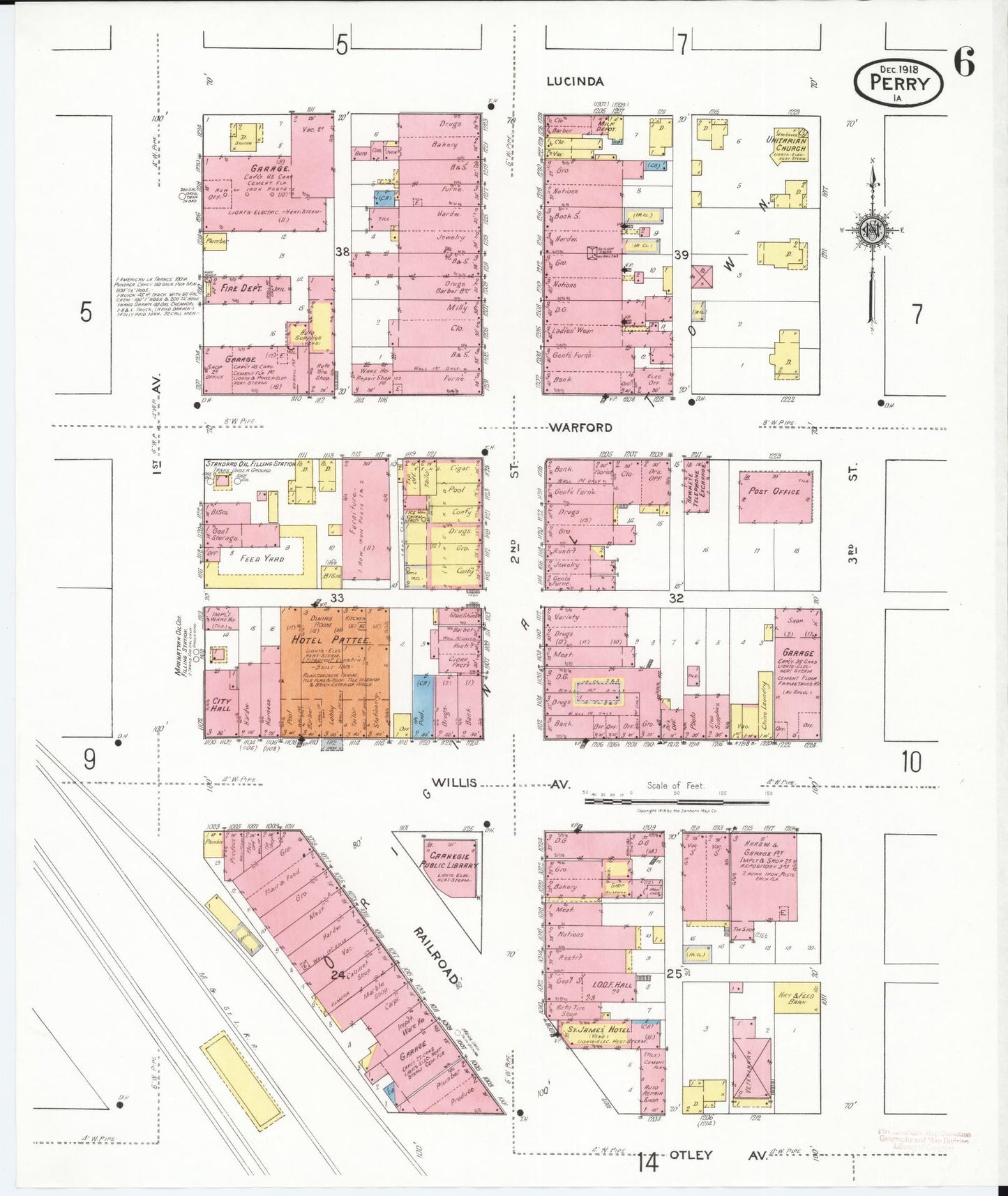 Sanborn Fire Insurance Map from Perry, Dallas County, Iowa (1918), Sheet #0006 - Historic Sanborn Fire Insurance Map Print