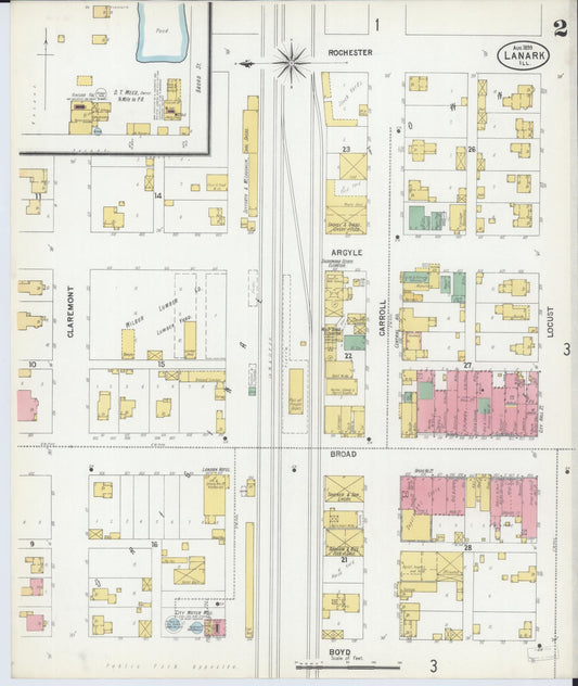 Sanborn Fire Insurance Map from Lanark, Carroll County, Illinois (1899), Sheet #0002 - Historic Sanborn Fire Insurance Map Print, vintage old map wall art, antique decor, genealogy gift, Illinois Illinois map