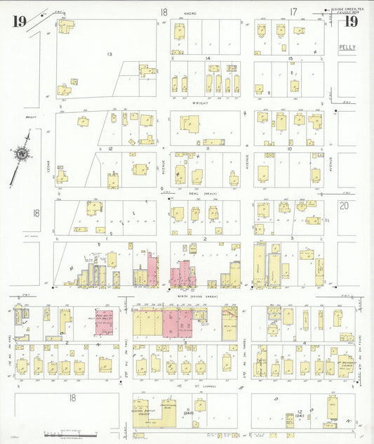 Sanborn Fire Insurance Map from Goose Creek, Harris County, Texas (1939), Sheet #0019 - Historic Sanborn Fire Insurance Map Print, vintage old map wall art, antique decor, genealogy gift, Texas Texas map