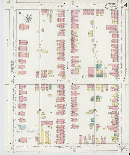 Sanborn Fire Insurance Map from Columbia, Lancaster County, Pennsylvania (1894), Sheet #0004 - Complete Map Set gallery image, historic Sanborn map, vintage wall art, Pennsylvania Pennsylvania
