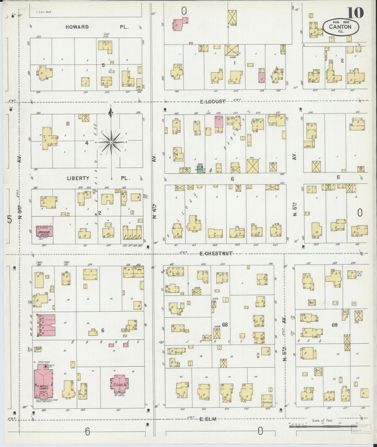 Sanborn Fire Insurance Map from Canton, Fulton County, Illinois (1902), Sheet #0010 - Historic Sanborn Fire Insurance Map Print, vintage old map wall art, antique decor, genealogy gift, Illinois Illinois map