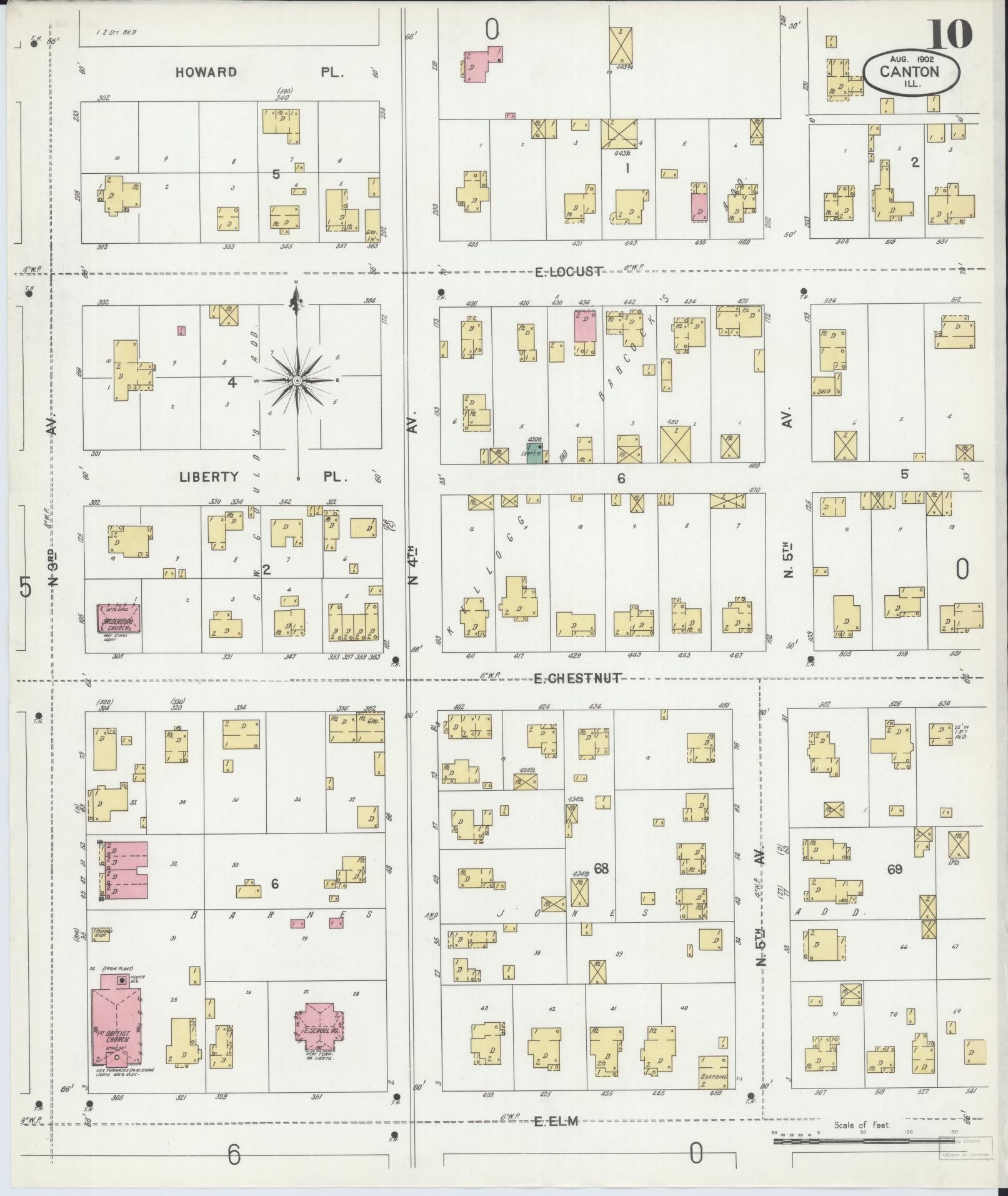 Sanborn Fire Insurance Map from Canton, Fulton County, Illinois (1902), Sheet #0010 - Historic Sanborn Fire Insurance Map Print, vintage old map wall art, antique decor, genealogy gift, Illinois Illinois map