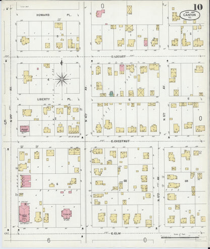 Sanborn Fire Insurance Map from Canton, Fulton County, Illinois (1902), Sheet #0010 - Historic Sanborn Fire Insurance Map Print, vintage old map wall art, antique decor, genealogy gift, Illinois Illinois map