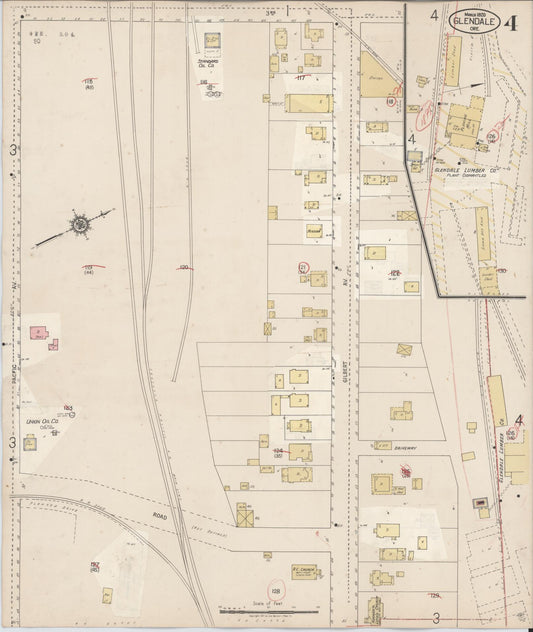 Sanborn Fire Insurance Map from Glendale, Douglas County, Oregon (1931), Sheet #0004 - Historic Sanborn Fire Insurance Map Print, vintage old map wall art, antique decor, genealogy gift, Oregon Oregon map