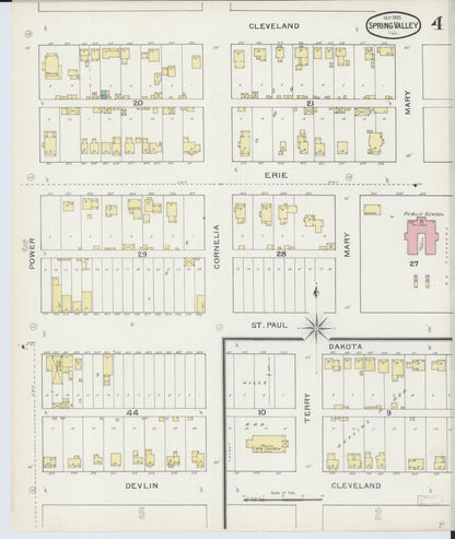 Sanborn Fire Insurance Map from Spring Valley, Bureau County, Illinois (1893), Sheet #0004 - Complete Map Set gallery image, historic Sanborn map, vintage wall art, Illinois Illinois