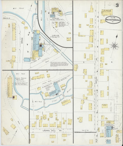 Sanborn Fire Insurance Map from Pascoag, Providence County, Rhode Island (1896), Sheet #0003 - Complete Map Set gallery image, historic Sanborn map, vintage wall art, Rhode Island Rhode Island