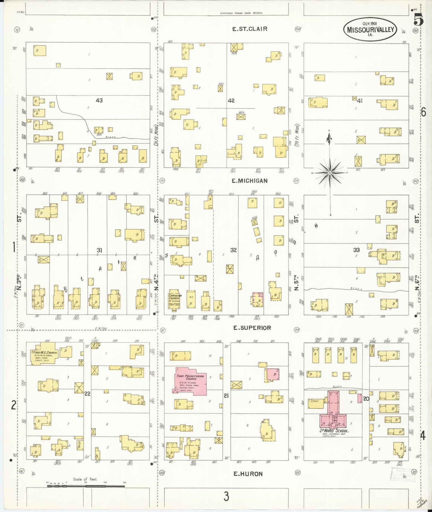 Sanborn Fire Insurance Map from Missouri Valley, Harrison County, Iowa (1901), Sheet #0005 - Historic Sanborn Fire Insurance Map Print
