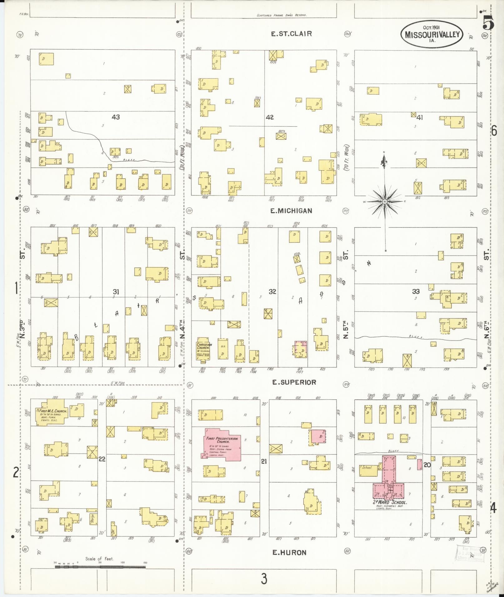 Sanborn Fire Insurance Map from Missouri Valley, Harrison County, Iowa (1901), Sheet #0005 - Historic Sanborn Fire Insurance Map Print