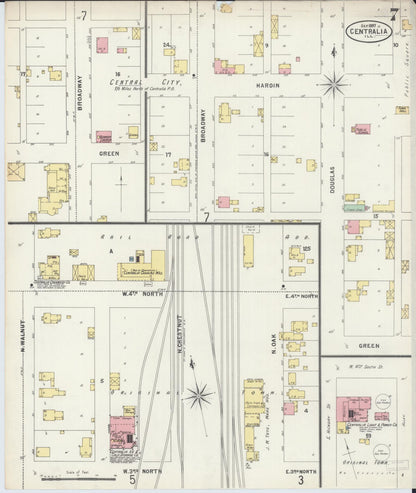 Sanborn Fire Insurance Map from Centralia, Marion, Clinton, Jefferson, and Washington Counties, Illinois (1897), Sheet #0007 - Complete Map Set gallery image, historic Sanborn map, vintage wall art, Illinois Illinois
