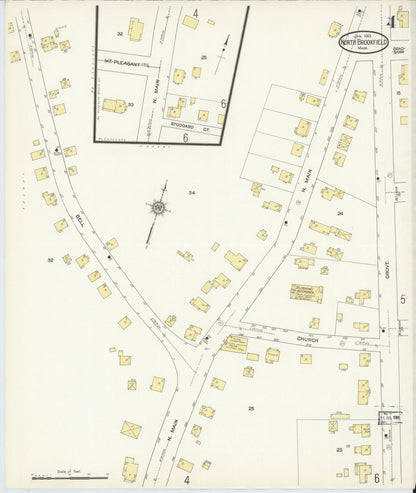 Sanborn Fire Insurance Map from North Brookfield, Worcester County, Massachusetts (1913), Sheet #0004 - Complete Map Set gallery image, historic Sanborn map, vintage wall art, Massachusetts Massachusetts