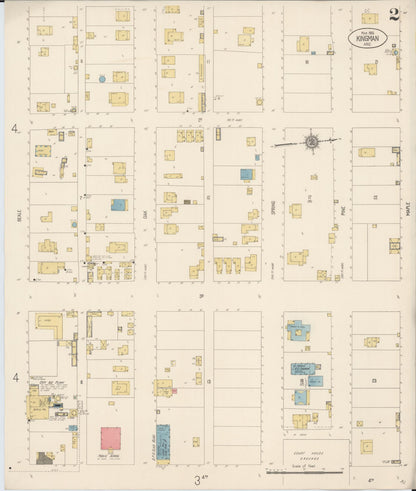 Sanborn Fire Insurance Map from Kingman, Mohave County, Arizona (1916), Sheet #0002 - Complete Map Set gallery image, historic Sanborn map, vintage wall art, Arizona Arizona
