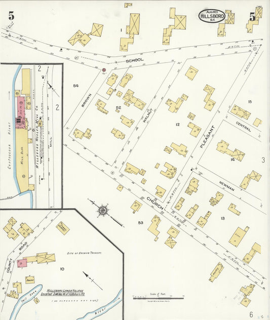 Sanborn Fire Insurance Map from Hillsboro, Hillsborough County, New Hampshire (1923), Sheet #0005 - Historic Sanborn Fire Insurance Map Print, vintage old map wall art, antique decor, genealogy gift, New Hampshire New Hampshire map