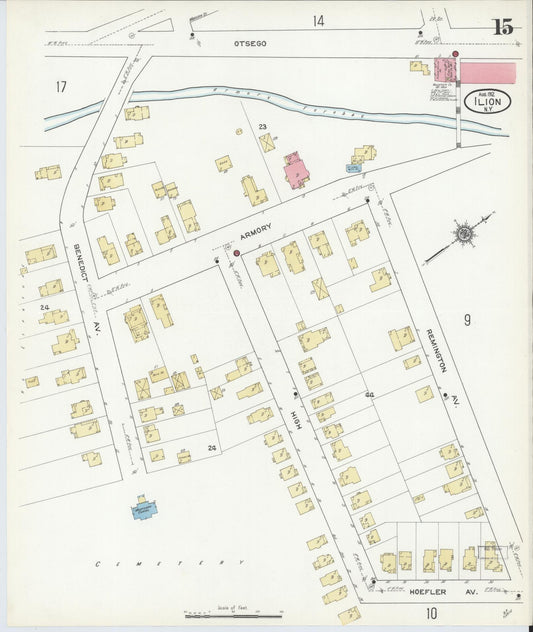 Sanborn Fire Insurance Map from Ilion, Herkimer County, New York (1912), Sheet #0015 - Historic Sanborn Fire Insurance Map Print, vintage old map wall art, antique decor, genealogy gift, New York New York map