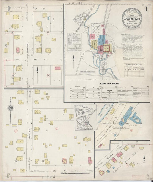 Sanborn Fire Insurance Map from Jordan, Scott County, Minnesota. (1933) – Map View