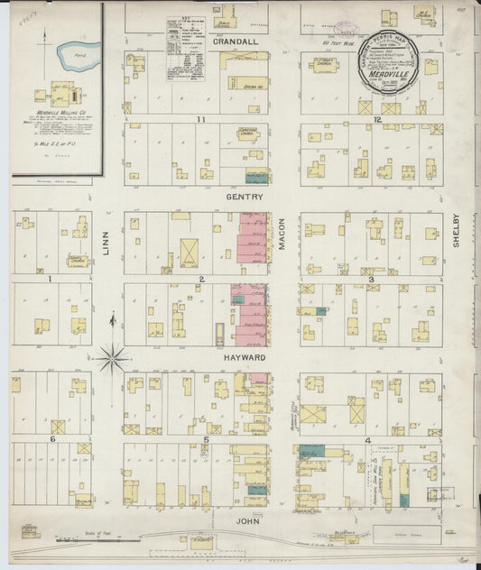 Sanborn Fire Insurance Map from Meadville, Linn County, Missouri (1893), Sheet #0001 - Historic Sanborn Fire Insurance Map Print, vintage old map wall art, antique decor, genealogy gift, Missouri Missouri map