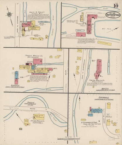Sanborn Fire Insurance Map from Stafford Springs, Tolland County, Connecticut (1921), Sheet #0010 - Complete Map Set gallery image, historic Sanborn map, vintage wall art, Connecticut Connecticut