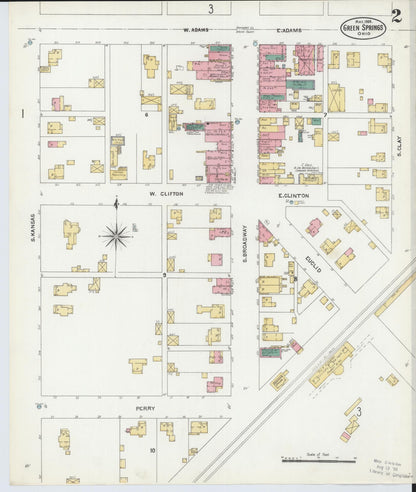 Sanborn Fire Insurance Map from Green Springs, Sandusky And Seneca Counties, Ohio (1906), Sheet #0002 - Historic Sanborn Fire Insurance Map Print, vintage old map wall art, antique decor, genealogy gift, Ohio Ohio map