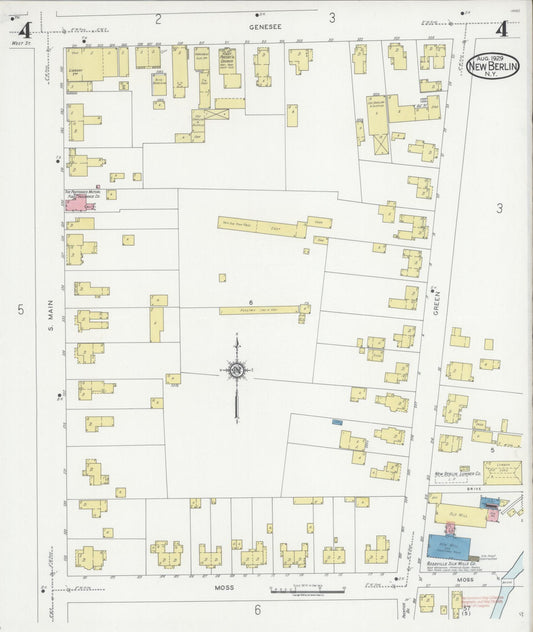 Sanborn Fire Insurance Map from New Berlin, Chenango County, New York (1929), Sheet #0004 - Historic Sanborn Fire Insurance Map Print, vintage old map wall art, antique decor, genealogy gift, New York New York map