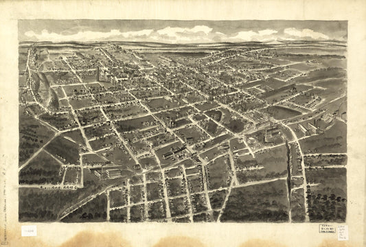 [Bird's-eye-view of Statesville, North Carolina, (1907) – Historic Bird’s-Eye View Panorama Print