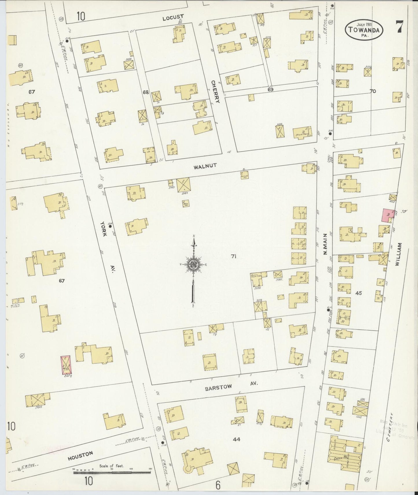 Sanborn Fire Insurance Map from Towanda, Bradford County, Pennsylvania (1911), Sheet #0007 - Complete Map Set gallery image, historic Sanborn map, vintage wall art, Pennsylvania Pennsylvania