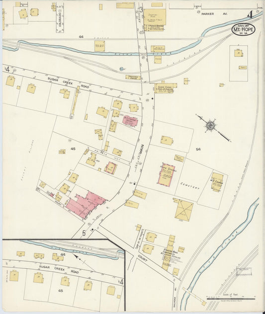 Sanborn Fire Insurance Map from Mount Hope, Fayette County, West Virginia (1917), Sheet #0004 - Historic Sanborn Fire Insurance Map Print, vintage old map wall art, antique decor, genealogy gift, West Virginia West Virginia map