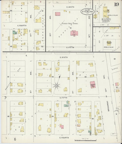 Sanborn Fire Insurance Map from Sterling, Whiteside County, Illinois (1897), Sheet #0019 - Complete Map Set gallery image, historic Sanborn map, vintage wall art, Illinois Illinois