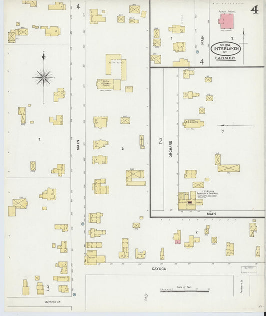 Sanborn Fire Insurance Map from Interlaken, Seneca County, New York (1904), Sheet #0004 - Historic Sanborn Fire Insurance Map Print, vintage old map wall art, antique decor, genealogy gift, New York New York map