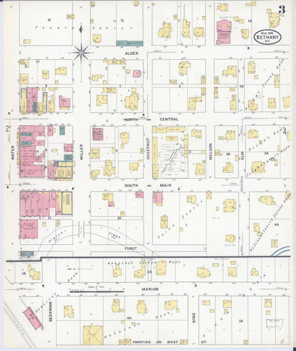 Sanborn Fire Insurance Map from Bethany, Harrison County, Missouri (1909), Sheet #0003 - Complete Map Set gallery image, historic Sanborn map, vintage wall art, Missouri Missouri